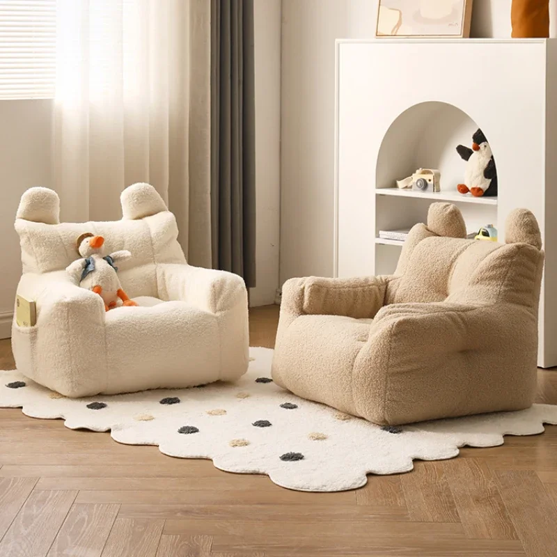 

Cute Children's Sofa Kids Reading Couch Cashmere Armchair Mini Leisure Children Armchair for Children Removable and Washable