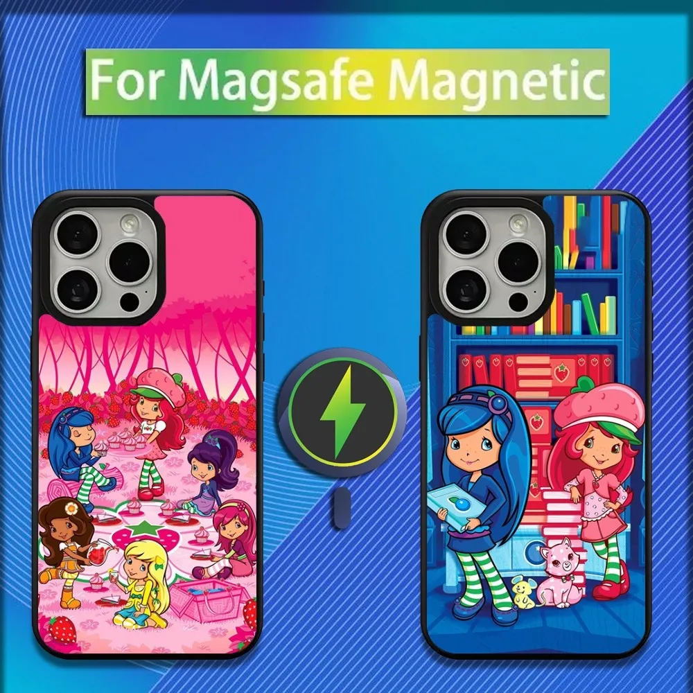 

S-Strawberry Cute S-Shortcak Phone Case For iPhone 16,15,14,13,12,11,Plus,Pro,Max,Mini Magsafe Magnetic Wireless Charging