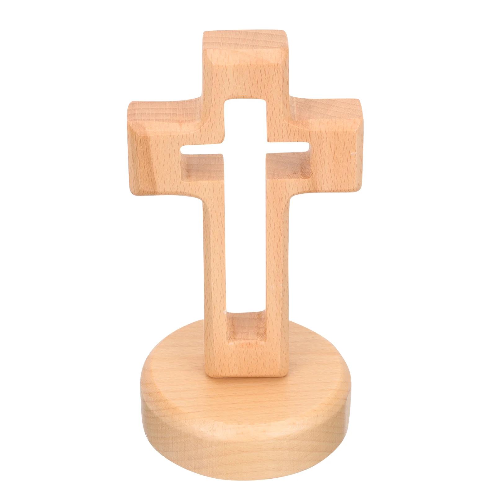 Cross Ornament Wood Standing Collection Rainbow Baby Gifts Office Decor Desk House Decorations for Home Table Shaped