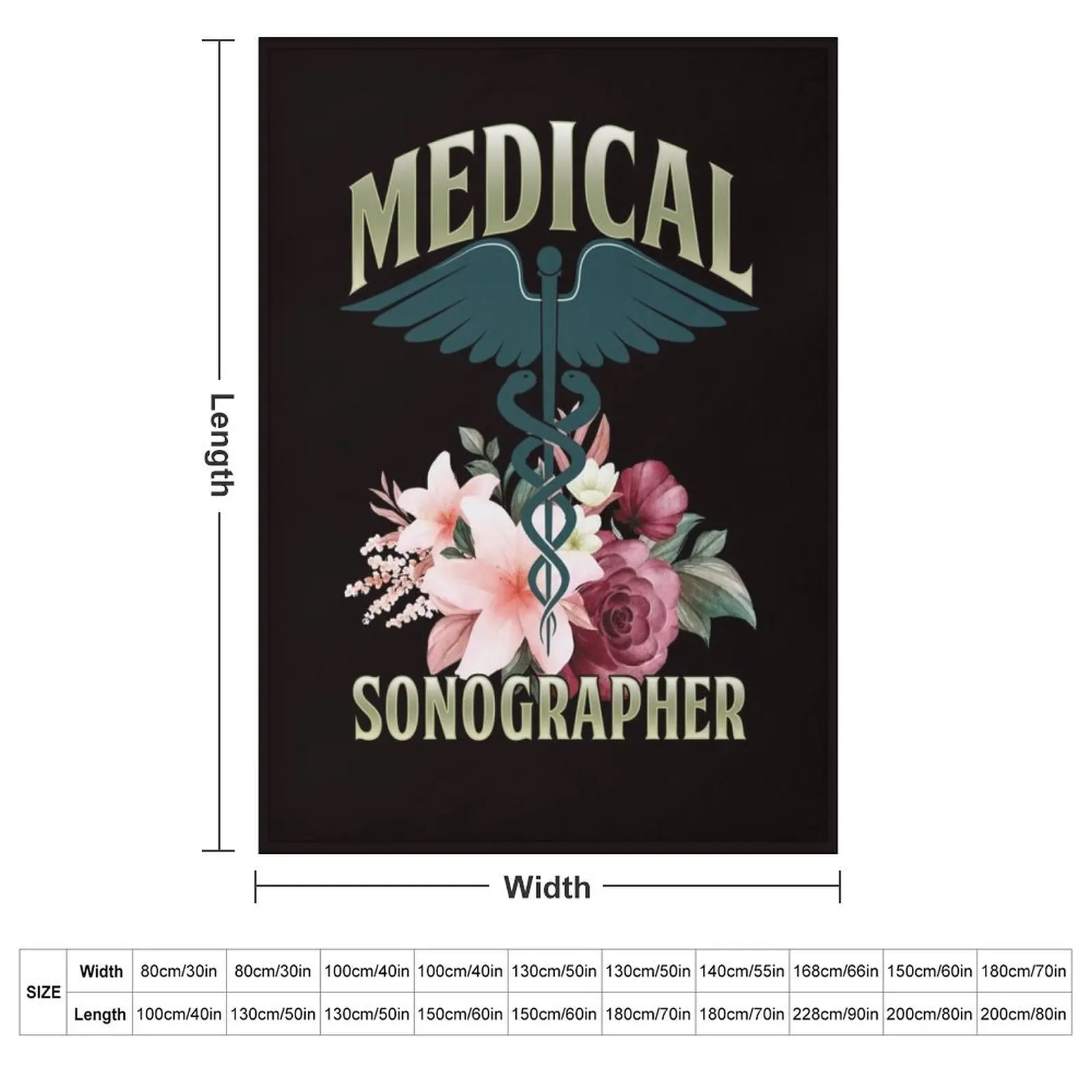 Medical Sonographer Sonography Ultrasound Echography Doctor Throw Blanket couch cozy soft plush fuzzy picnic outdoor blanket