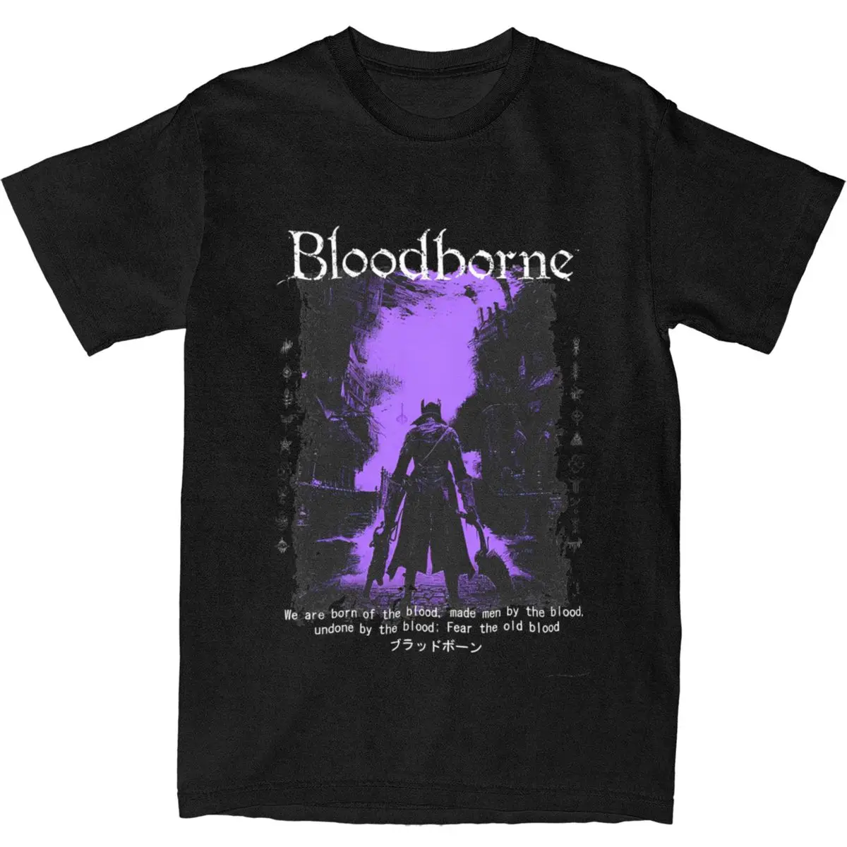 Oversized T Shirt Bloodborne Cotton T-Shirts gaming Novelty Tee Shirt for Mens Beach Y2K Funny Printed Short Sleeve Top Tees