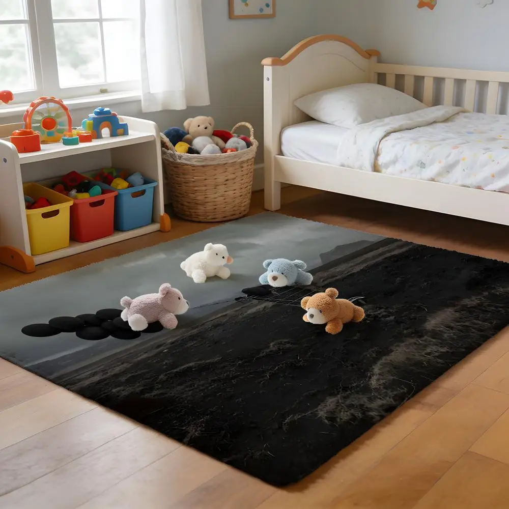 

Floor Mat Soft Flannel Rug Non-Slip Absorbent Mat for Bathroom Bedroom Home Decor Kawaii O-Opanchu Usagi