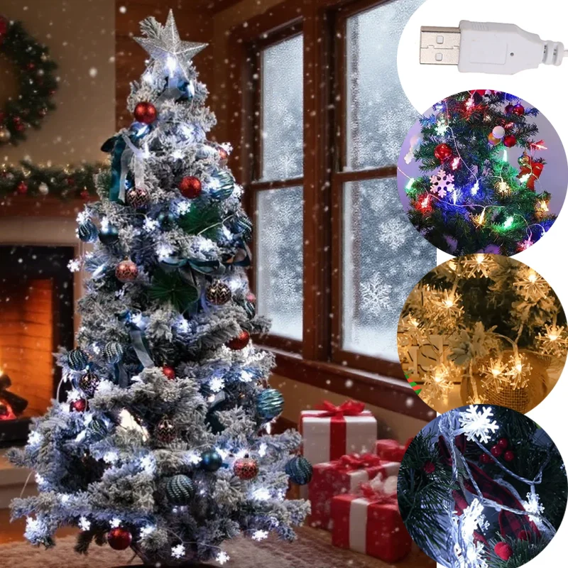 

1 шт., рождественские украшения, гирлянда, 10 светодиодов до 80 светодиодов для сада, свадьбы, Хэллоуина, вечеринки, гирлянды, осветительные приборы, USB, Рождество