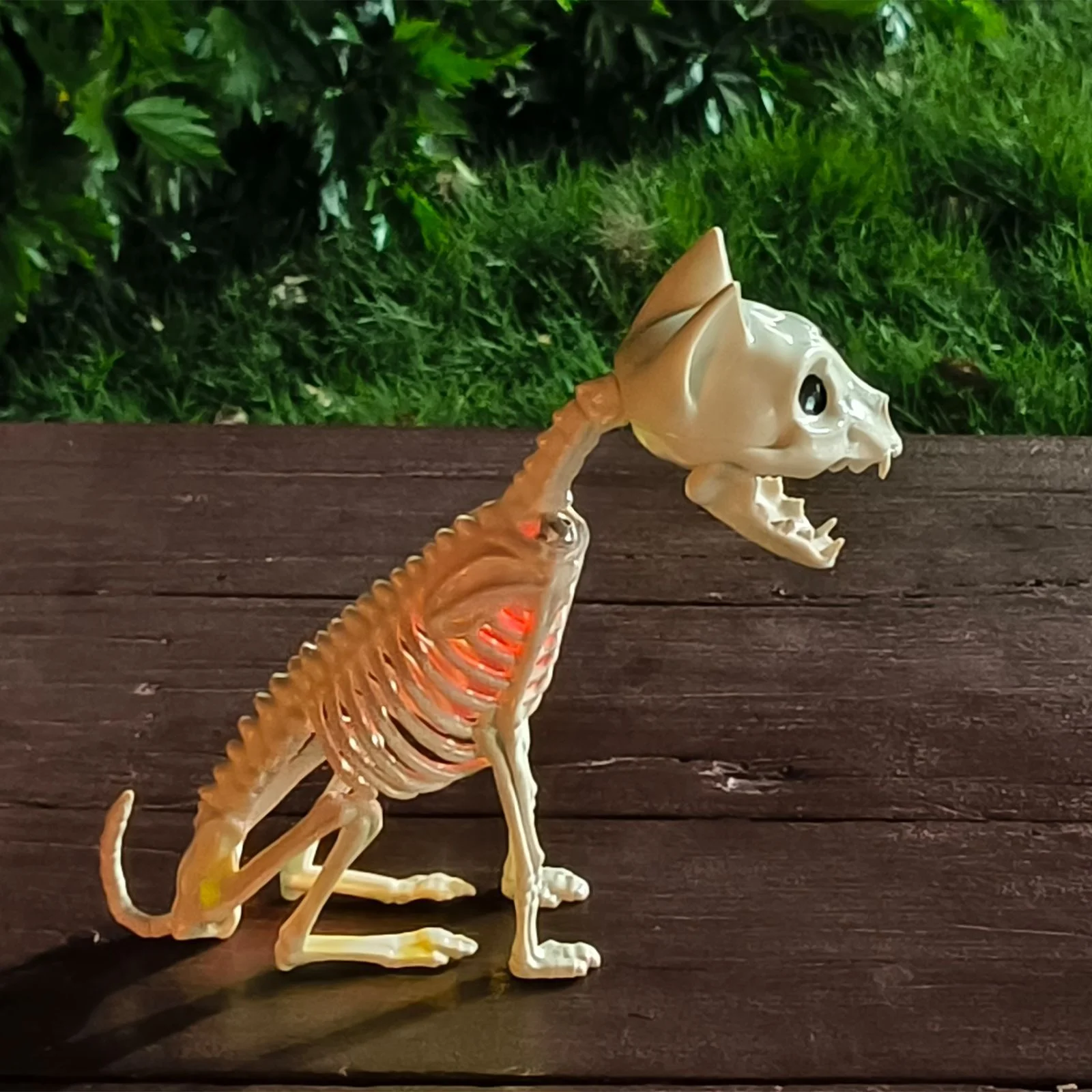 Halloween-Tierskelett-Modell: Katze und Maus, Gruselige Halloween-Dekoration, Requisiten für Geisterhäuser – Detail 2