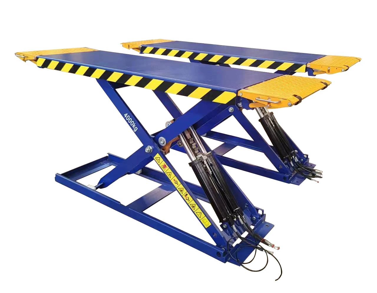 Hot Selling 1.2M Mid Rise Four Cylinder Hydraulic Scissor Car Lift Super-Thin For Home Garage 4000KG