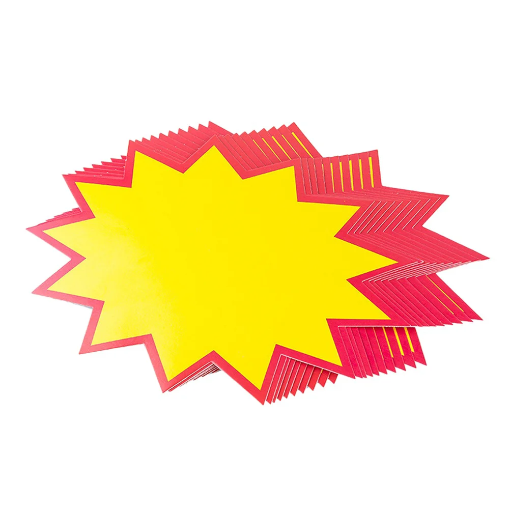 30 PCS Explosion Sticker Paper Supermarket Price Tag The Sign Label Blank Advertising