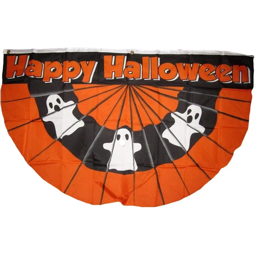 Flag for Garden, Room and Outdoor Wholesale Lot 10 Pack 3x5 Happy Halloween Ghosts Ghost Bunting Fan Flag 3'x5'