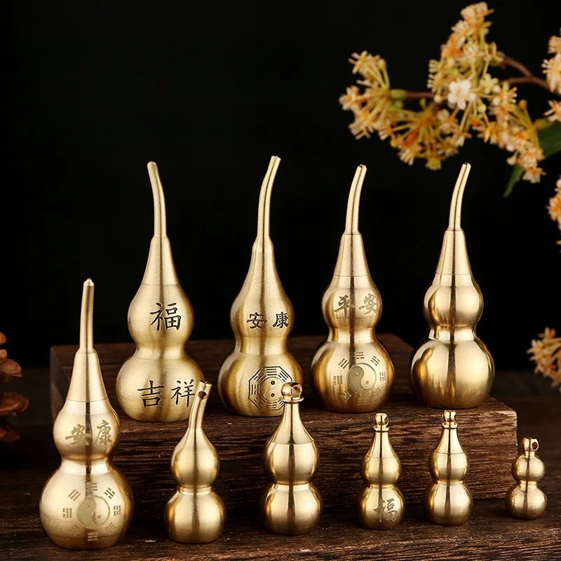 

Brass Gourd Decoration Can Open Cover Pendant Key Chain Accessories To Friends and Relatives Decor