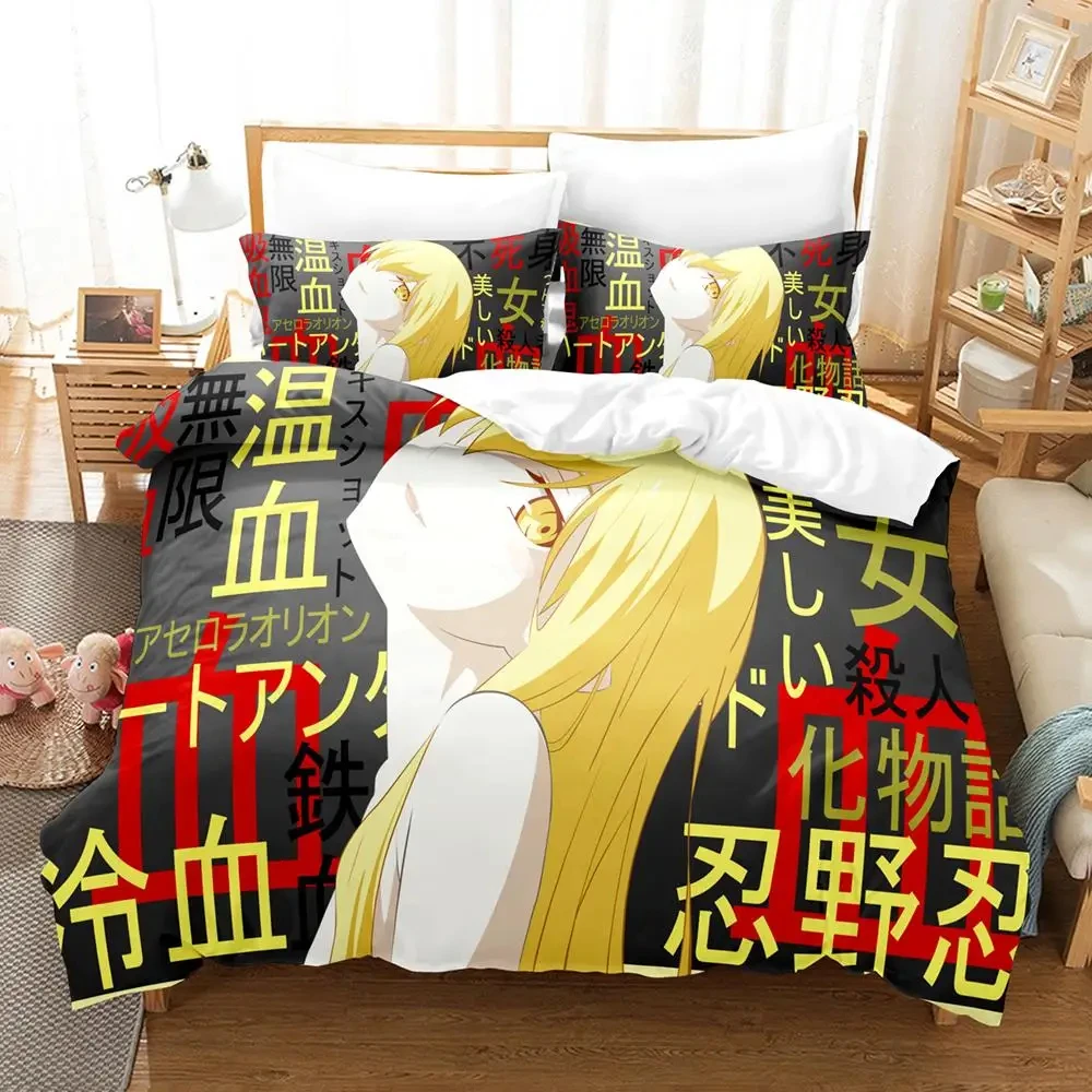 

Anime Monogatari Series Bedding Set for Kids and Adults, Shinobu Oshino, Duvet Cover, Pillowcase, Twin, Queen Size Home Textiles