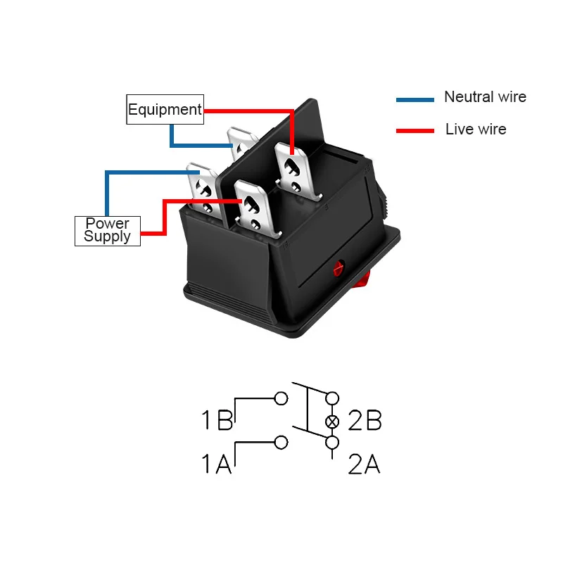 KCD4 Wippschalter Ein Aus 6 Pin Mit Led 4 16A 250V 220V T85 20A Kleine 6Pin 4Pin Licht Für 2 Position 220 230V Lampe 10A Rakete – Detail 4