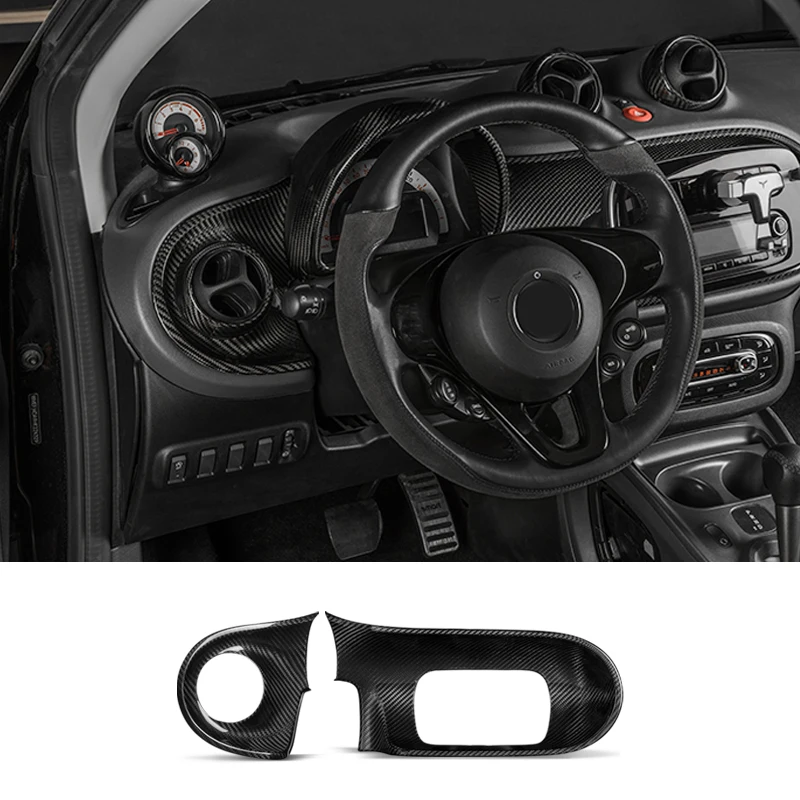 

Center Console Accessories Stickers Protect Decor Trim for Smart 453 Fortwo Forfour Auto Instrument Panel Cover Carbon Fiber