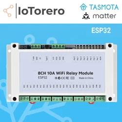IoTorero Tasmota Matter MQTT 8CH Iching Self Lock Relay Module Works With Home Assistant