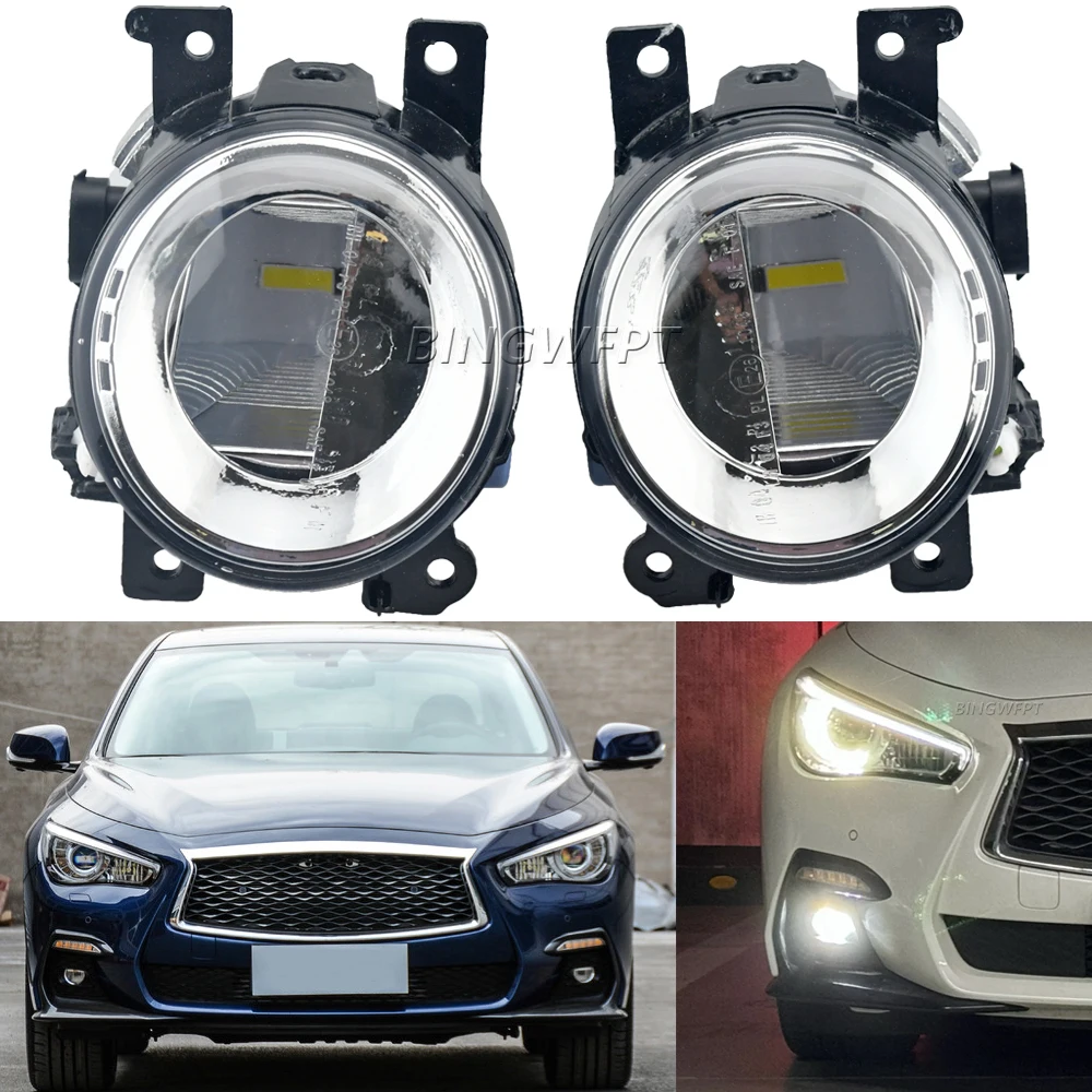 

2Pcs/Pair LED Car Lights 12V LED Front Fog Lamps For Infiniti Q50 Q60 QX50 QX60 Q70L QX80 2014-2018 Car Fog Light Assembly