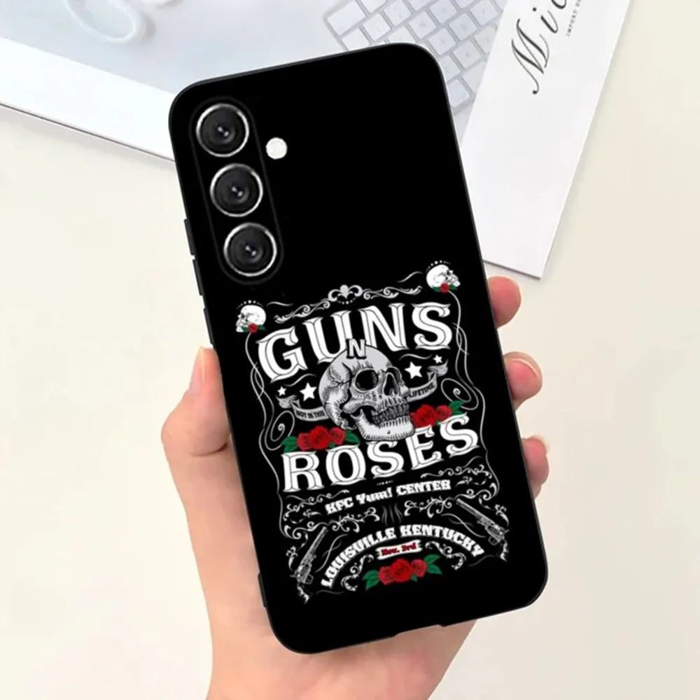 밴드 G-Guns N Roses 전화 케이스 삼성 S25,S24,S21,S22,S23,S30,Ultra,S20,Plus,Fe,Lite,Note,10,9,5G 블랙 커버용 전화 케이스