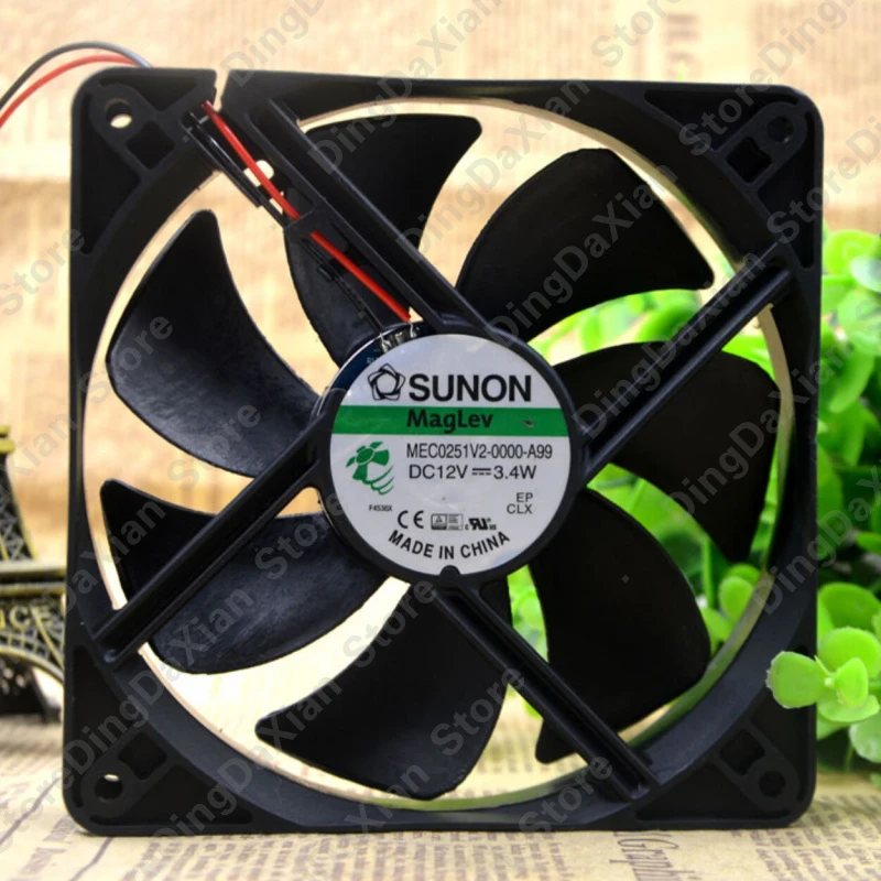 

1 шт. для SUNON MEC0251V2-0000-A99 | Вентилятор охлаждения DC12V 3.4W, 2-проводной, 120×120×25 мм, 12 см