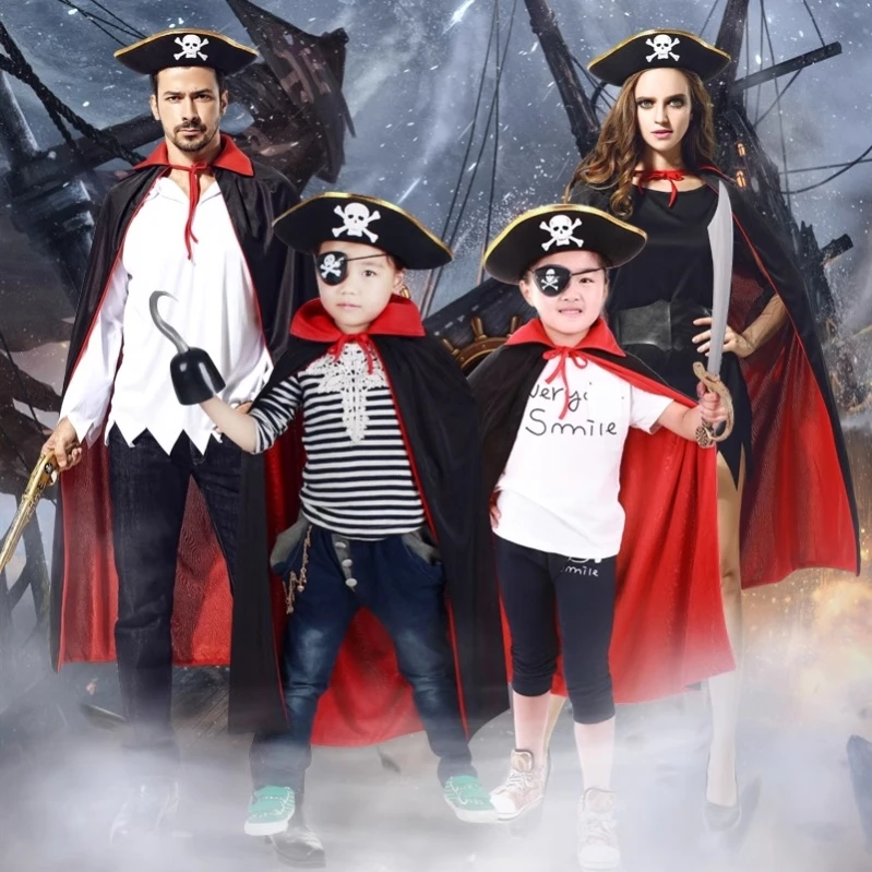 loween Costume da strega Per bambini Adulti Uomo Cisas Robe Terrore Genitore-figlio Abiti coordinati Fibra di poliestere