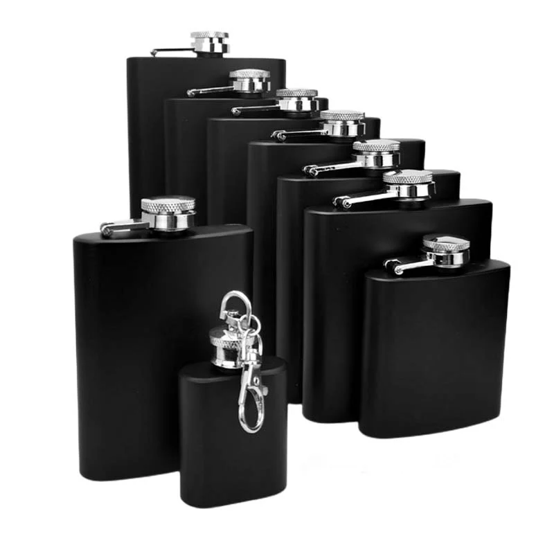 Discount 1oz /3oz /4oz/6oz /7oz /8oz/9oz /10oz/12oz   , 304  stainless Steel Matt black Hip Flask with free funnel