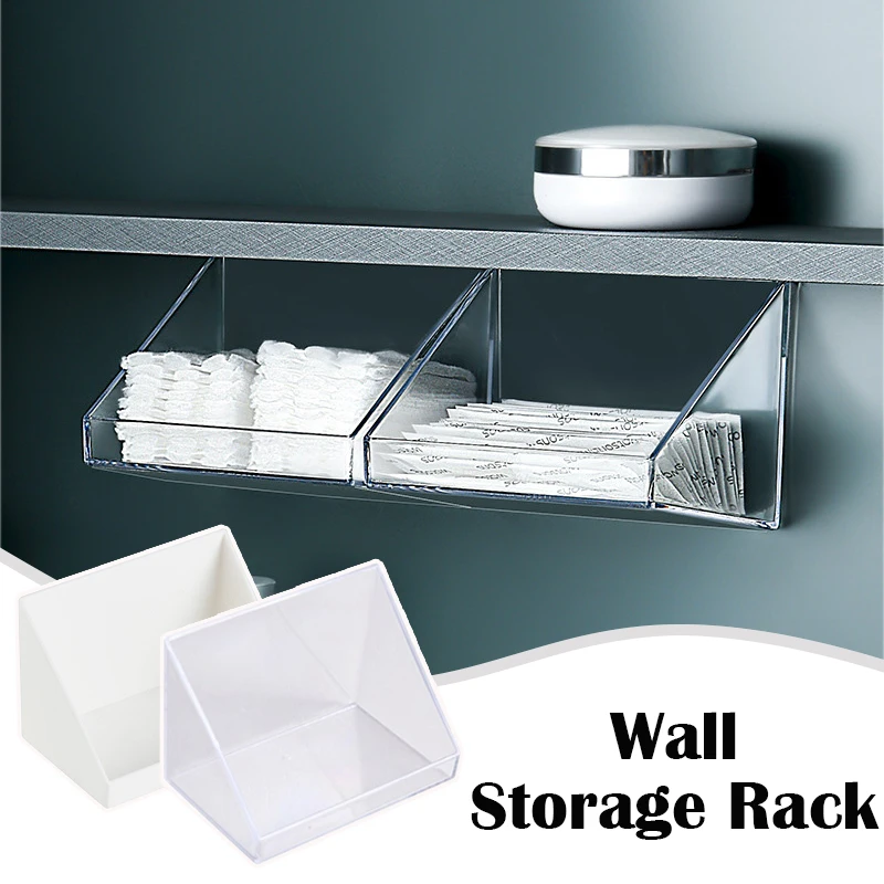 Wall Mounted Storage Rack Bathroom Kitchen Sundries Organizer Holder Cosmetics Storage Tray Makeup Organizer Self Adhesive Shelf