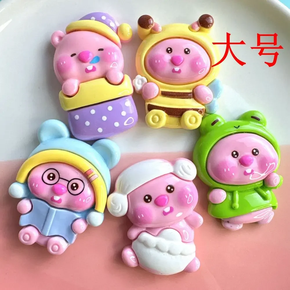 2Pcs loopy cartoon resin flatback supplies diy kawaii resin accessories crafts materials scrapbooking embellishment