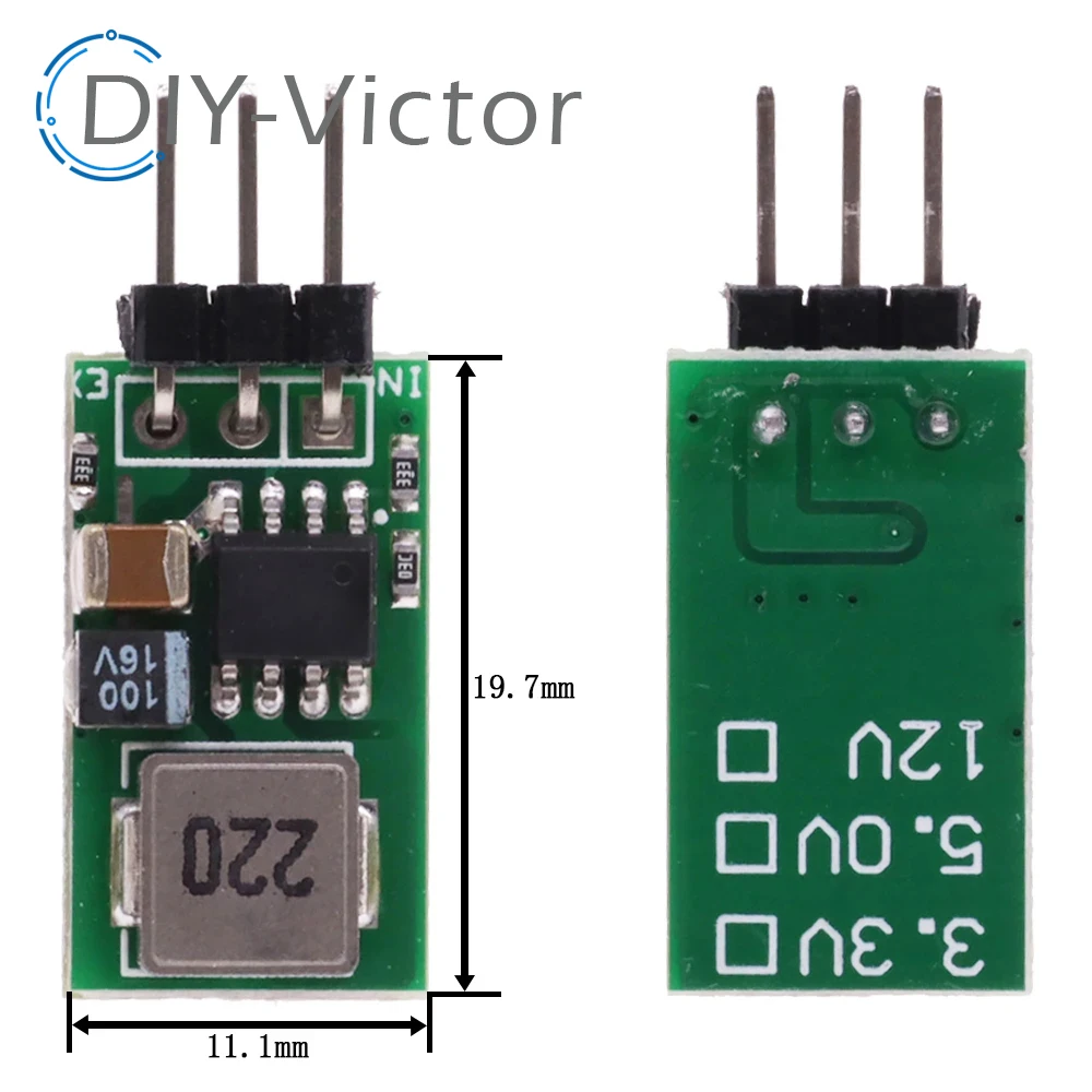 2Pcs DC-DC Step-down Buck Power Supply Module 5.5V-32V 5V 1A Synchronous Rectifier Converter Voltage Regulator Replace LM7805