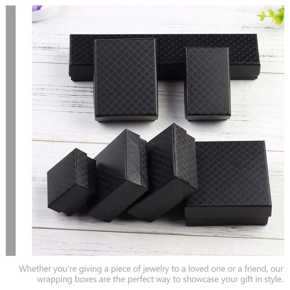 

Набор из 6 роскошных подарочных коробок для украшений с губчатой подкладкой для колец, ожерелий, серег, для предложения руки и сердца, свадьбы, вечеринки, органайзер-контейнер