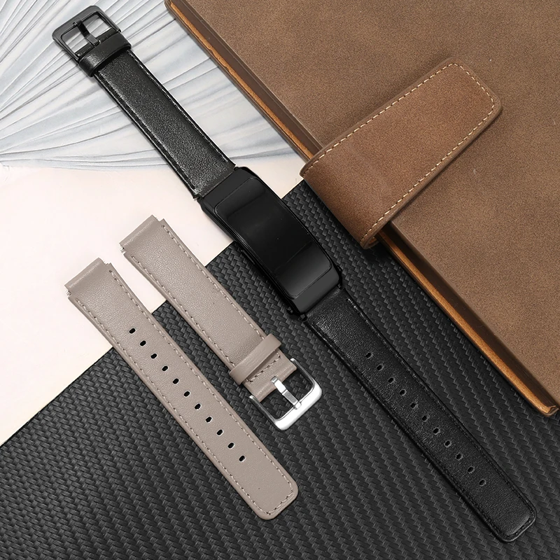 Leather Watch Band with Substitute For B3/B6/B7 Smart Bracelet Series Male Interface Leather Strap 16mm