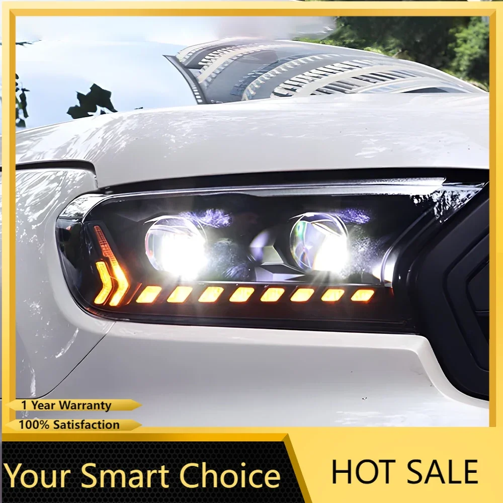 

Car Front Lamps For Ford Ranger 2016-2020 LED Auto Headlight Assembly Upgrade Audi Q7 Style Dynamic 2 Projector Lens Accessories