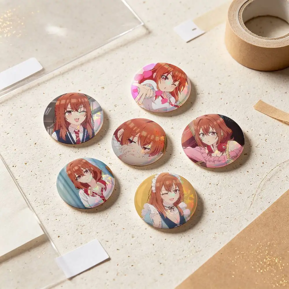 Iroha Kohinata Anime Figure Badges Button Round Creative Pin Brooch Badge Bag Decor Accessories Fans Collect Friends Gifts