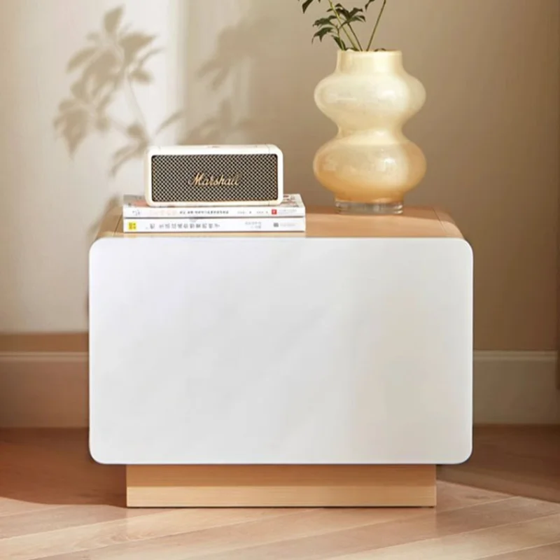 

Bedroom Modern Simple Night Table Nordic Aesthetic White Trendy Luxury Nightstands Side Storage Mesitas De Noche Home Furniture