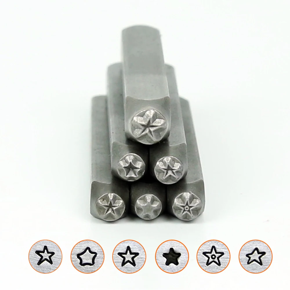 2/2.5/3/4/5/6/8mm Star Design steel punch Stamps,letters DIY Bracelet/jewelry symbols steel stamp