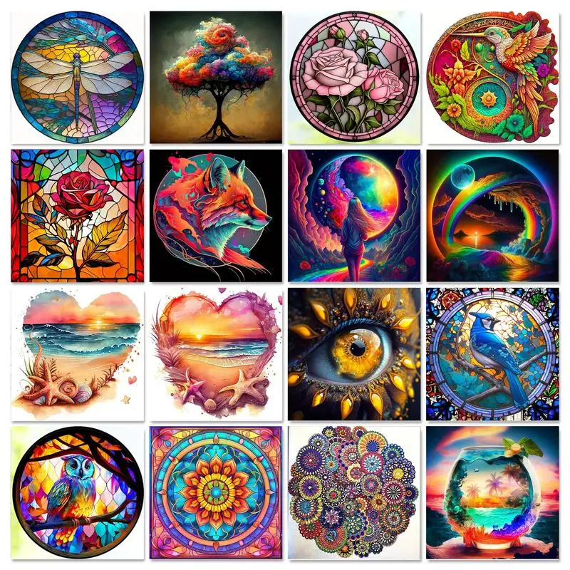 

GATYZTORY 5D Diamond Painting Flower Animal New Arrivals 2024 Full Embroidery Picture Of Rhinestones Abstract Home Decoration