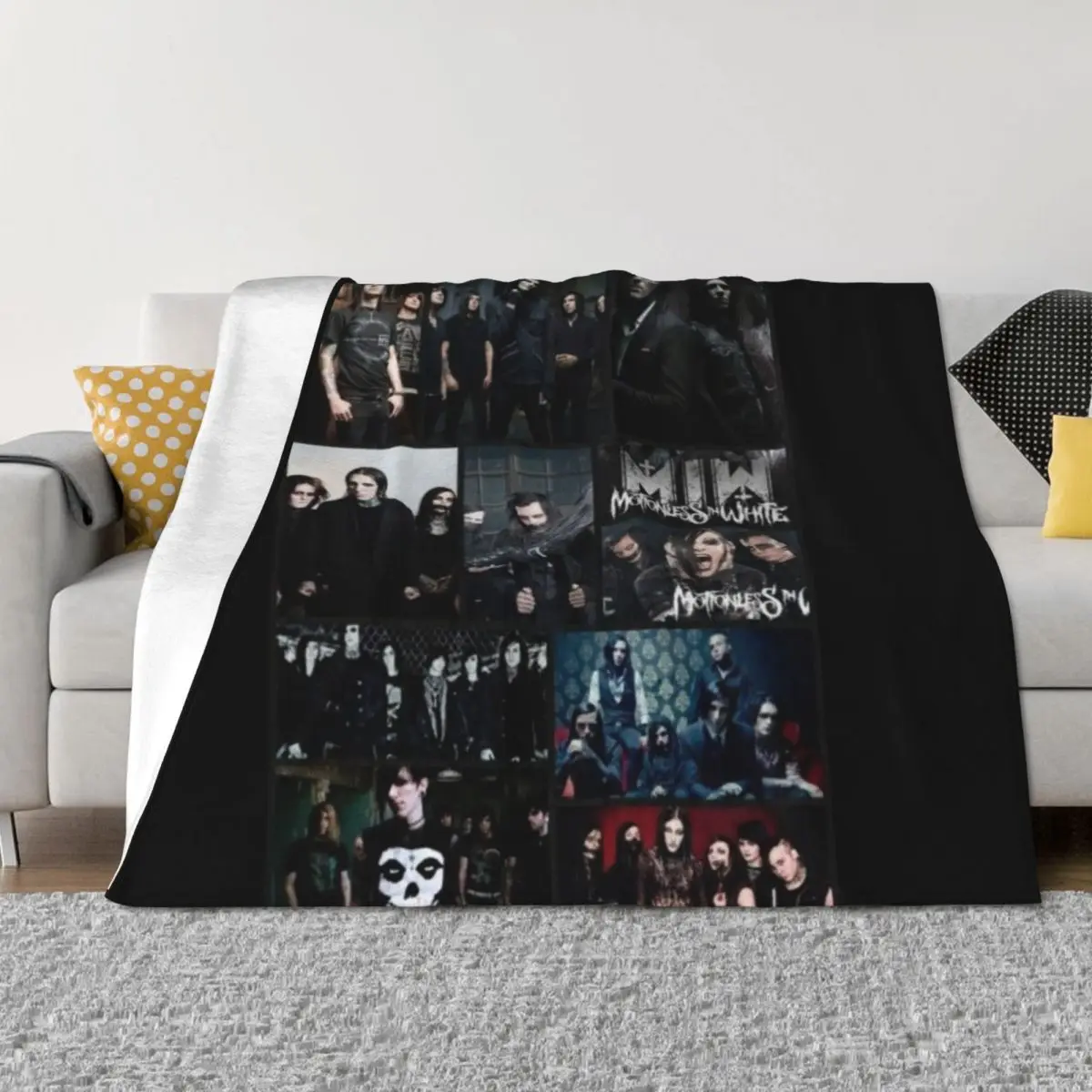 

album motionless in white best selling Throw Blanket Hair Flannels manga warm for winter Blankets