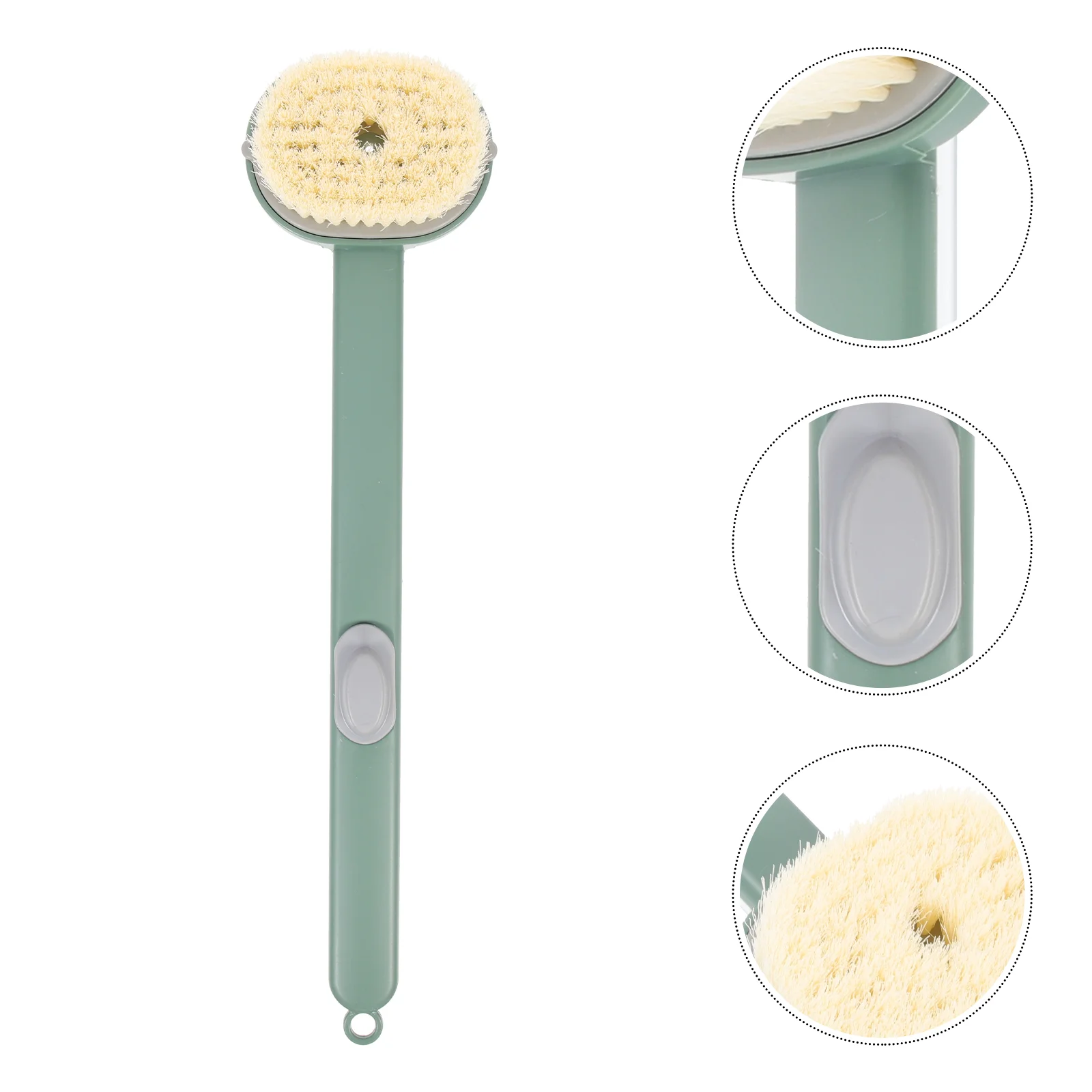 Long Handle Bath Brush Green Shower Body Bathing Exfoliating Portable Back Scrubber