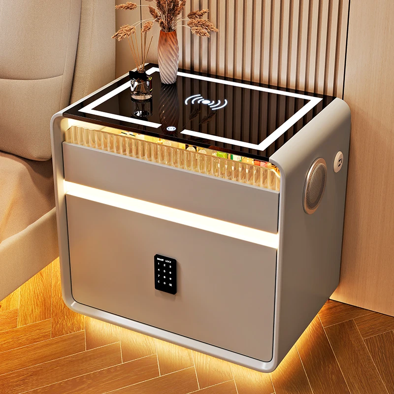 Furniture Bedside Table Nightstands Bedroom Intelligent Sensor Light Wireless Charging Style Multifunction Nachttis Auxiliary image 5