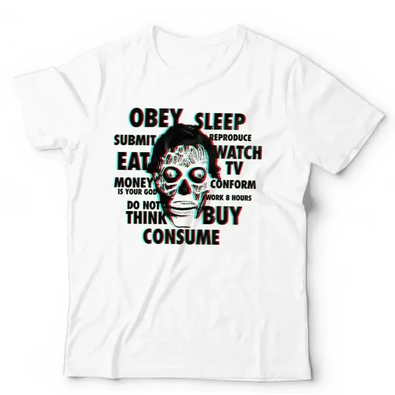 They Live T Shirt Retro Horror B Movie Vintage Roddy Piper 3D White