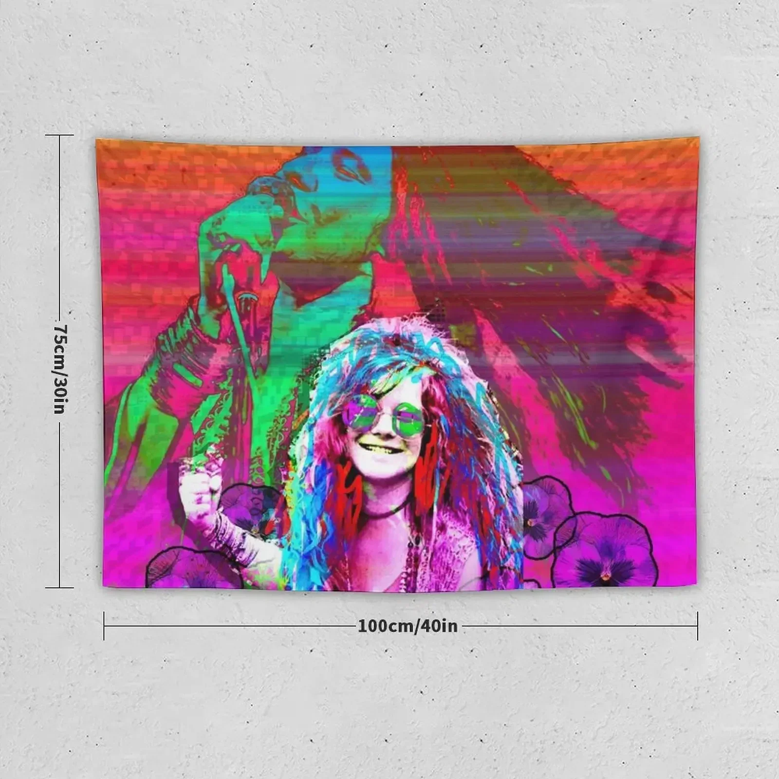 Janis Joplin, popart colors digital handmade by Iona Art Digital Tapestry Room Decor Cute Wall Hangings Decoration Tapestry