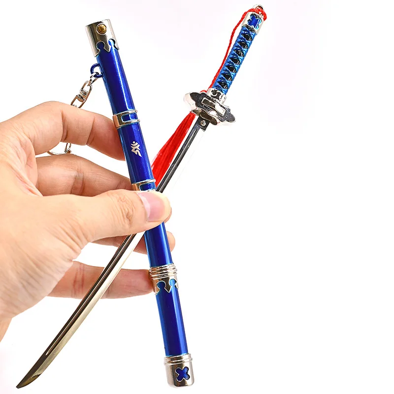 23ซม.หมอผีญี่ปุ่นอะนิเมะโลหะอาวุธรุ่นBouncingกระโดดดาบหัตถกรรมKatanaของเล่นเครื่องประดับคอลเลกชัน