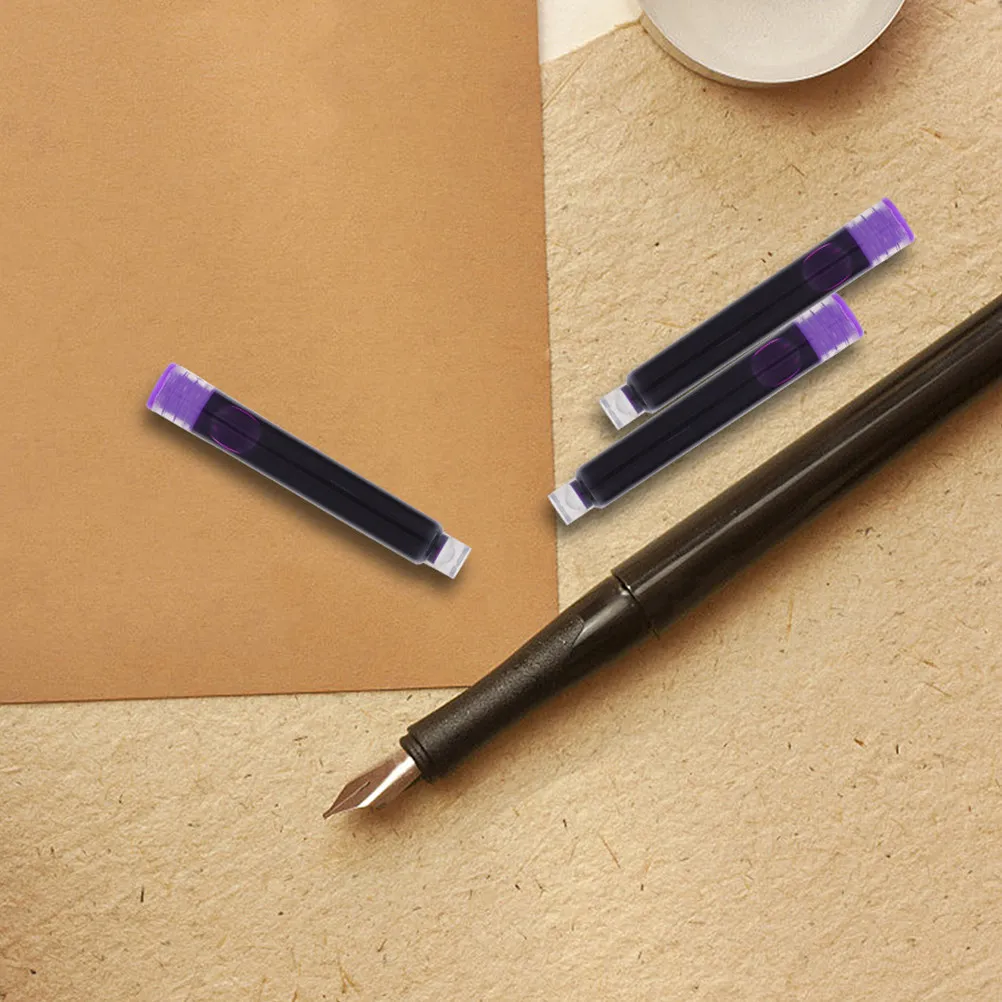 

150Pcs Purple Fountain Pen Ink Cartridge Erasable Ink Refills for Students Office Use High-Grade Plastic Lightweight