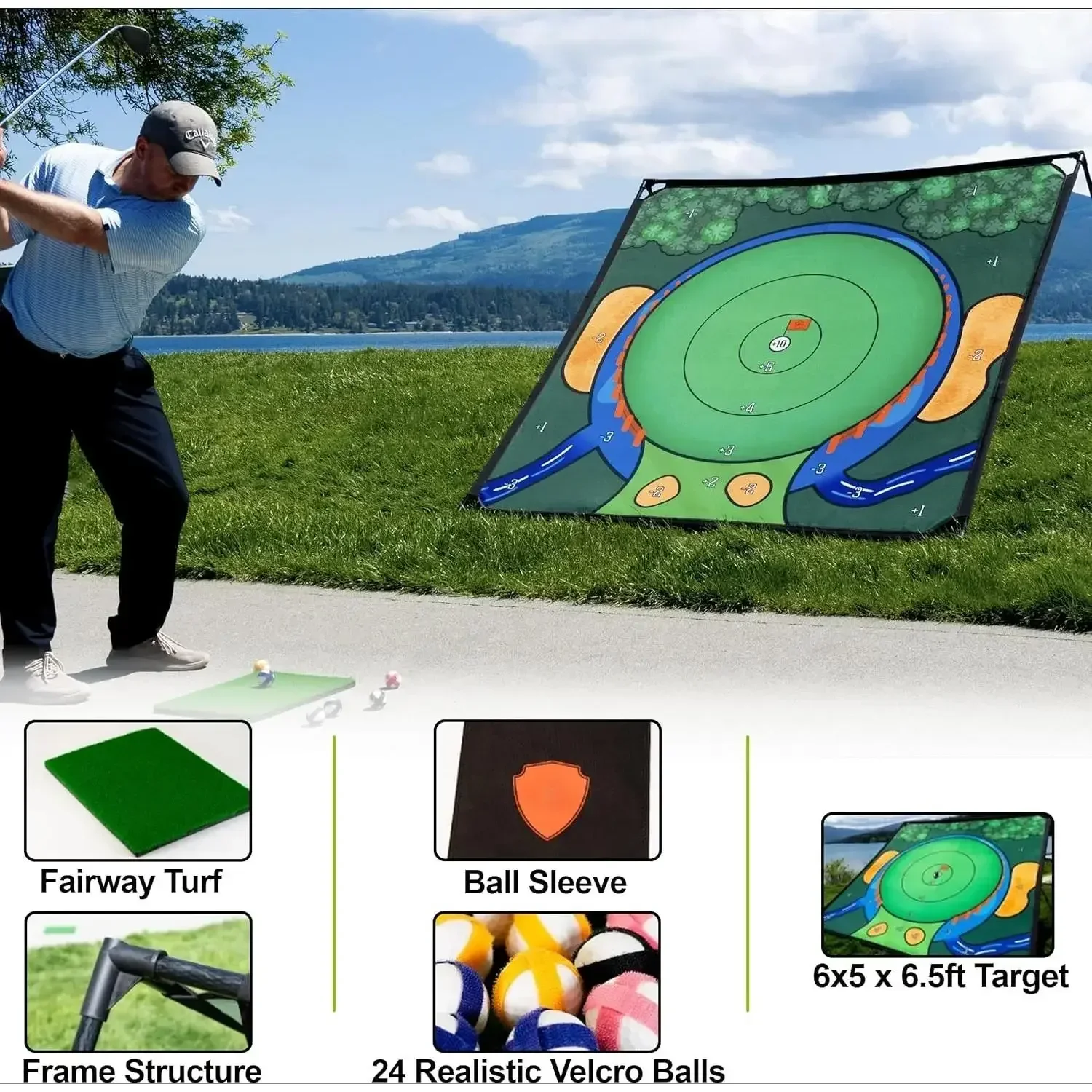 Chipping Game - The Original Portable Golf Game for Chipping Practice for Dads and Junior Golfers - Indoor and Outdoor