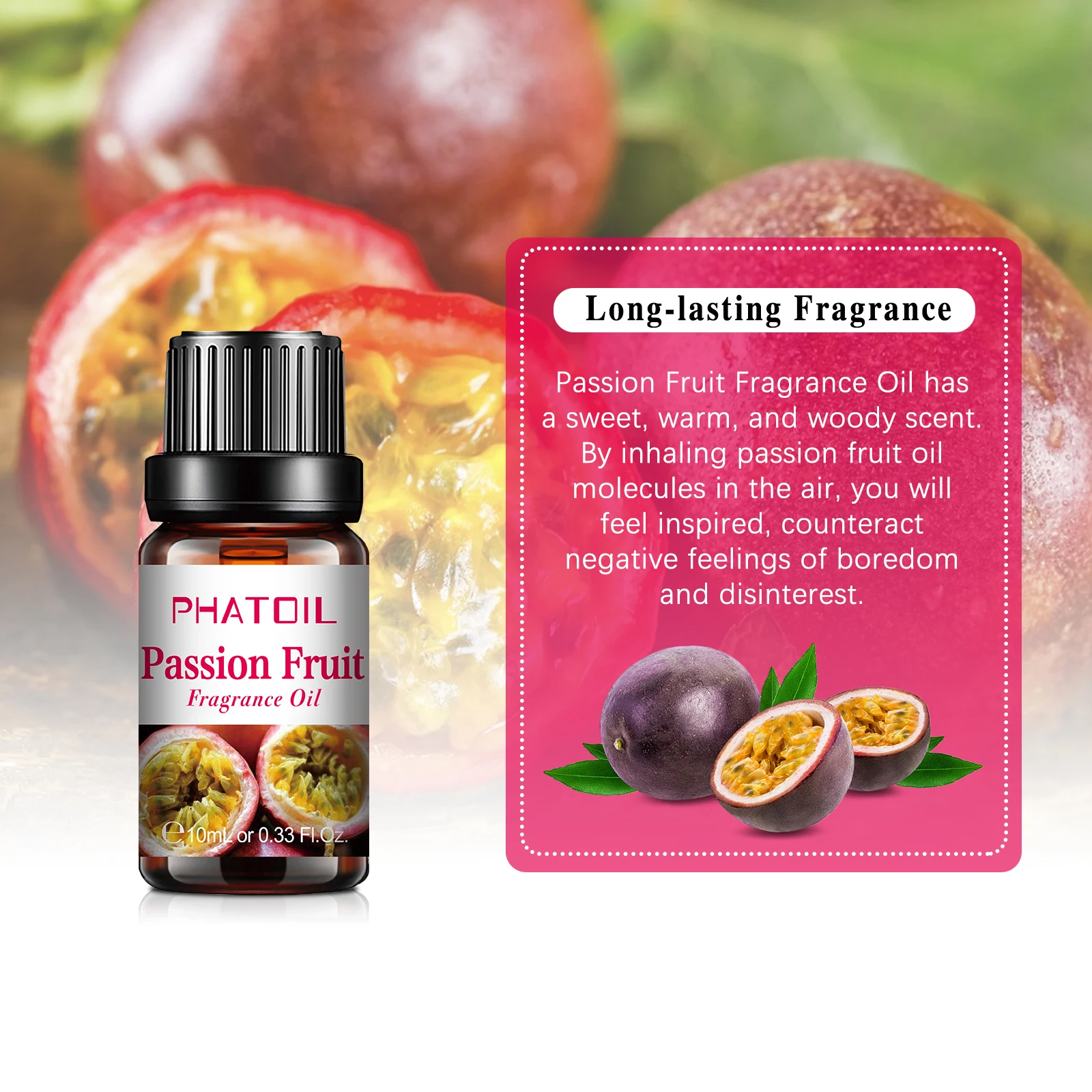 PHATOIL 1PCS 10ml Fruit Fragrance Oil For Candle Making DIY Perfume Strawberry Cherry Mango Watermelon Passion Fruit Aroma Oils