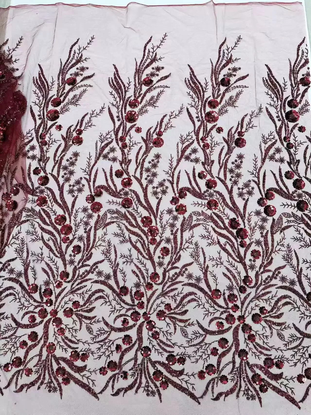 5yard soft lace fabric Phoenix tail sequin embroidery telas para costura,Evening gown,Wedding dress designer fabric for sewing