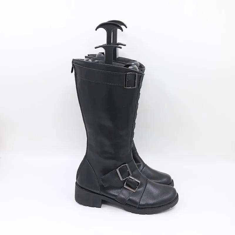 Love and Deepspace Heroine Cosplay Shoes Black Faux Leather Boots Halloween Carnival Props Boots