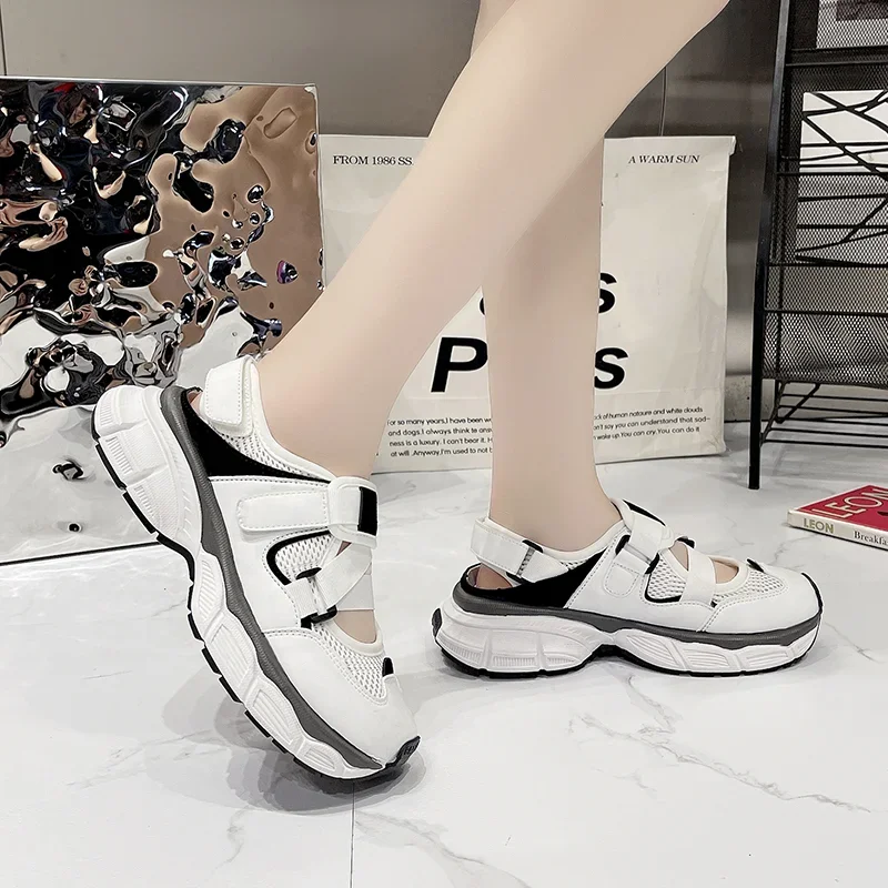 Women's Casual Sneakers Sports Sandals Summer Closed Toe Platform Wedge Sandals for Women Outdoor Breathable Mesh Ladies Shoes