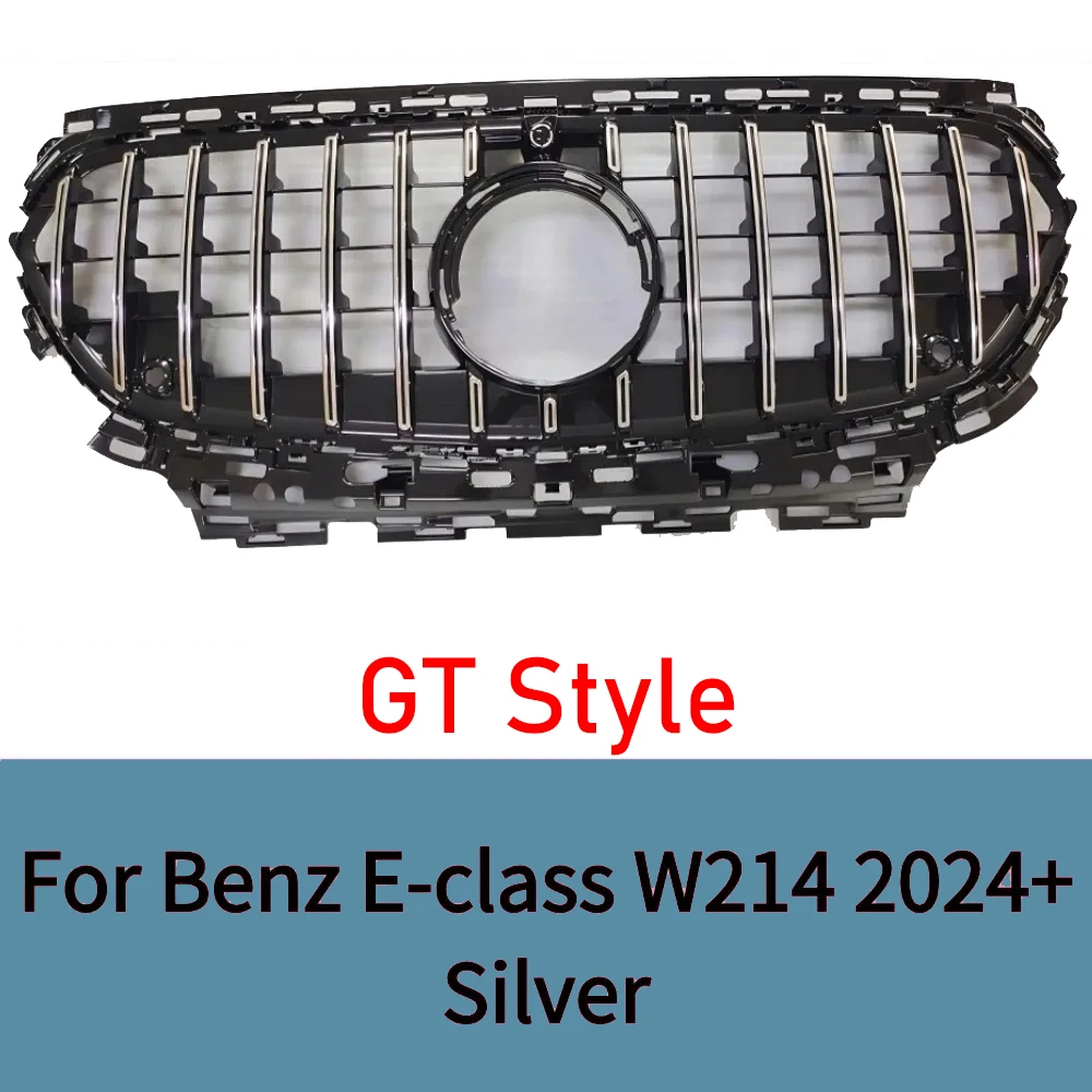Voor Mercedes E-Klasse W214 S214 2024-2025 Voor Grill Radiator Grille Abs Gloss Black Chrome Trim bumper Mesh Panel Vervanging