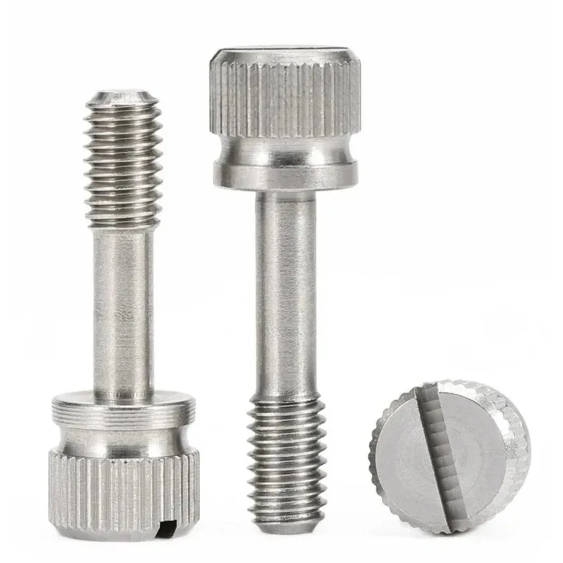 304 Stainless Steel Slotted Knurled Thumb Screws – M2-M8 Self-Retaining Anti-Loose Fasteners for Panels