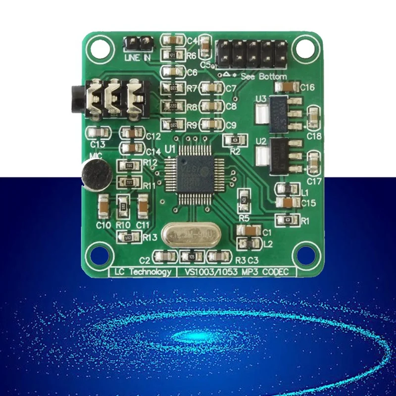 VS1003-module MP3-weergave Audio-decodering Ingebouwde microfoon Multifunctionele gemaksmodule Duurzaam