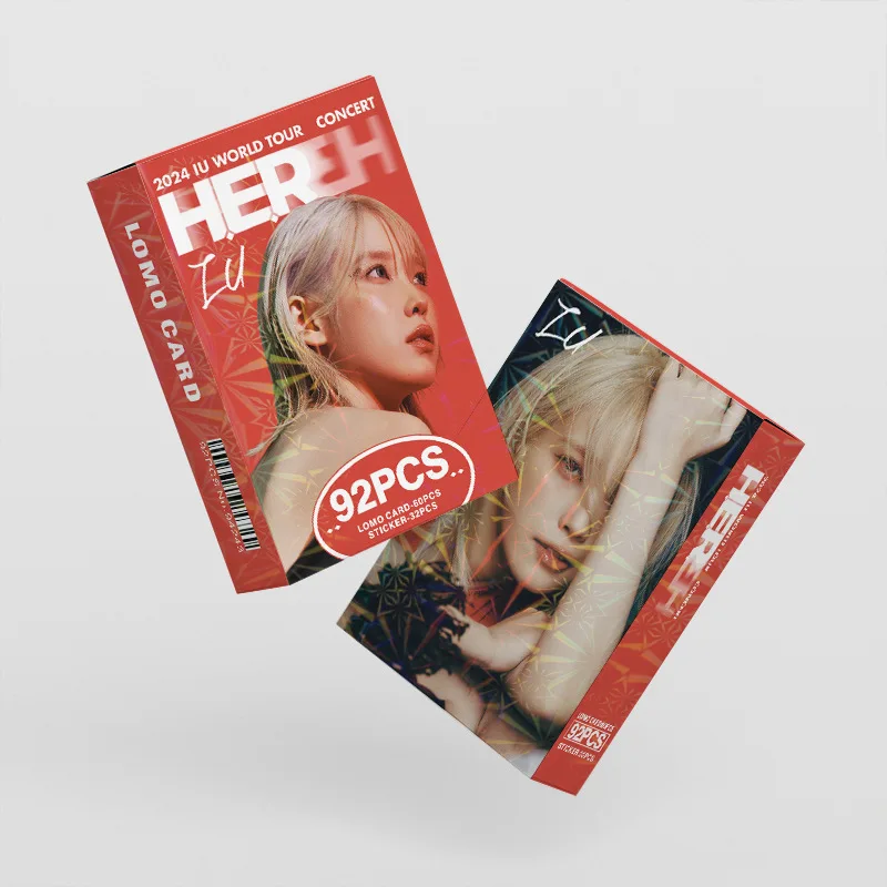 92 قطعة/المجموعة/مجموعة Kpop Idol Girl IU ألبوم جديد سلسلة HEREH بطاقات لومو عالية الجودة مطبوعة بطاقات صور ملصقات هدايا المشجعين Lee Ji Eun