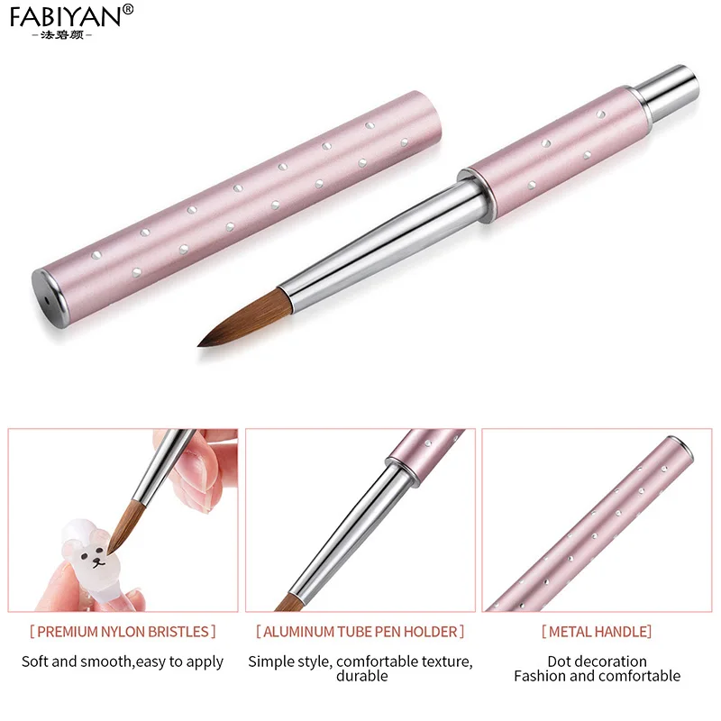 No 10 Nail Acrylic Brush Carving Flower Pen Extension Builder Liquid Powder DIY  Pen Drawing Brushes Detachable