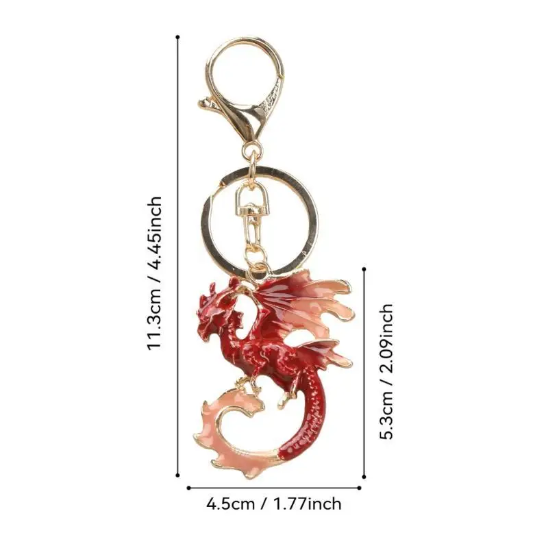 Langlebiges Metall-Fantasy-Drachen-Emaille-Schlüsselanhänger-Set Premium Wyvern-Schlüsselring Taschenanhänger für Autoschlüssel Halloween-Geschenk – Detail 7