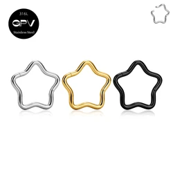 Wholesale 316L Medical Stainless Steel Pentagram Nasal Septum Ring Perforated Jewelry Men's And Women's Nose Rings Earring